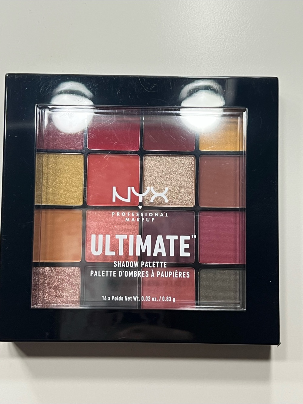 NYX Ultimate 16-Color Eyeshadow Palette — Reds, Gold & Warm Browns